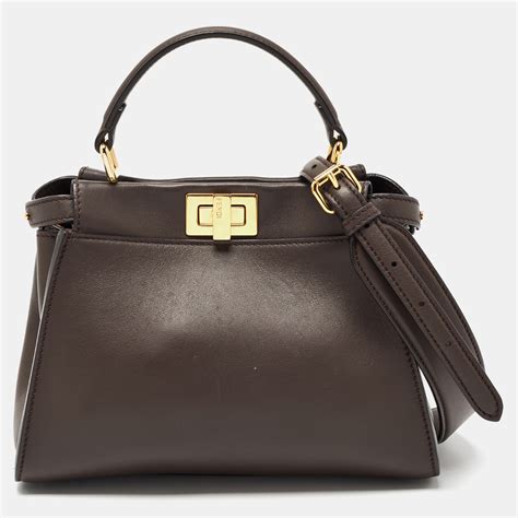 fendi mini peekaboo brown|fendi peekaboo mini sale.